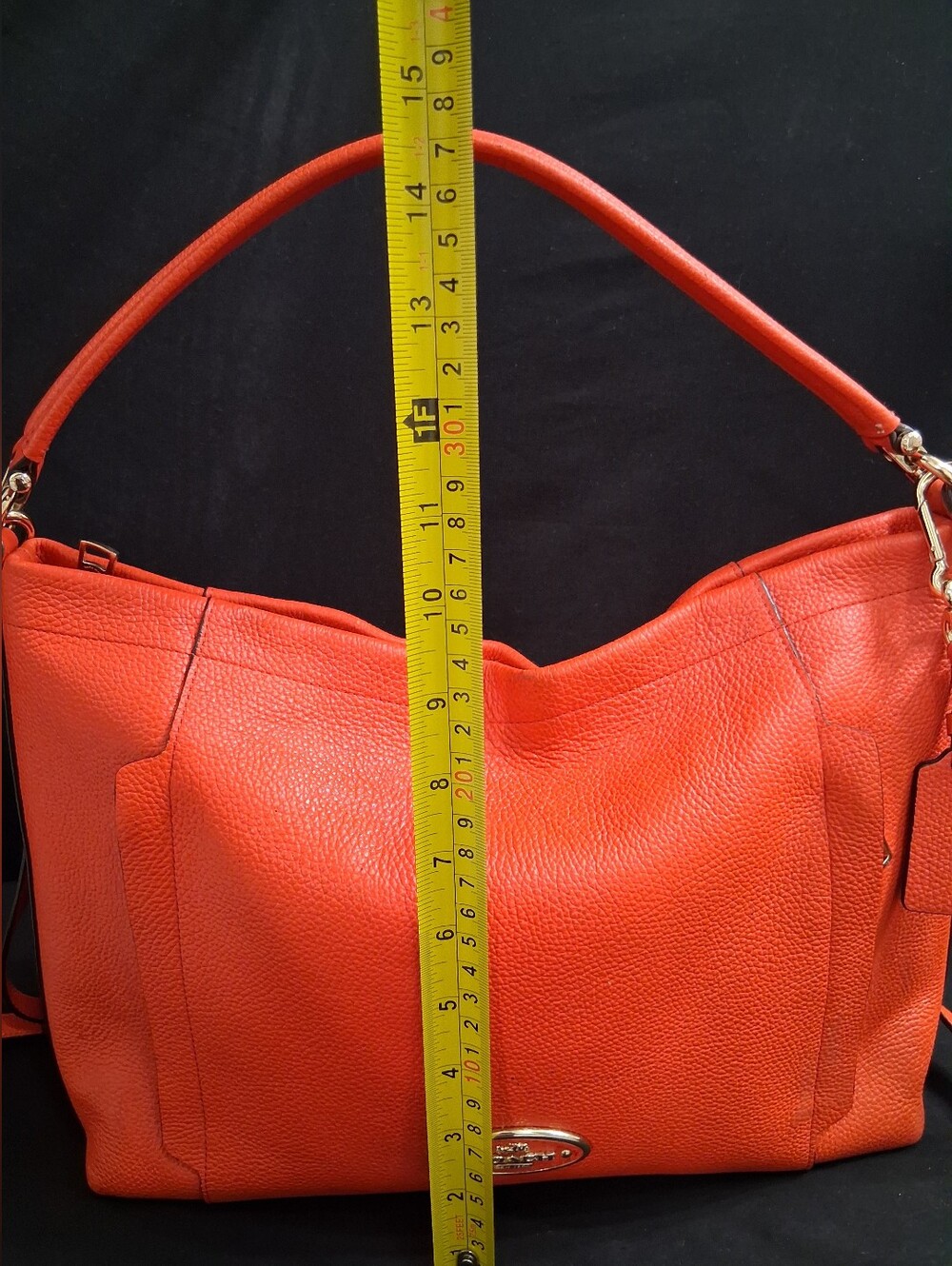 Coach Scout Hobo Purse Orange Pebble Leather W/ Pebble Leather Orange Wristlet - Picture 7 of 16
